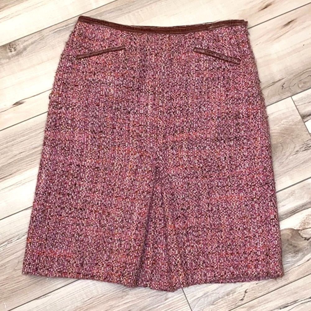 Cynthia Steffens Pink Tweed Pencil Skirt 8